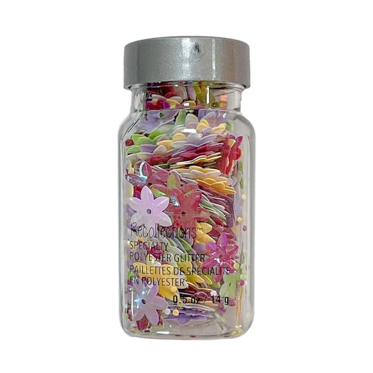 Specialty Polyester Glitter Flower Shapes by Recollections™
